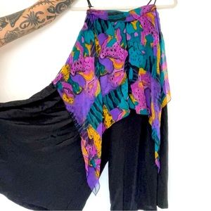 vintage 80s sheer overlay palazzo pants